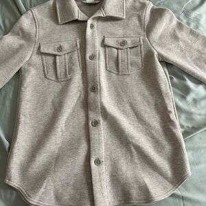 Club Monaco Kids Light Gray Button-Down Shirt